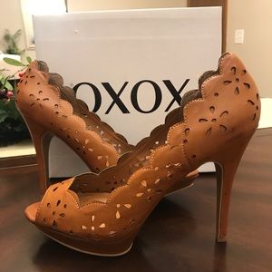 XOXO Leather Stiletto Open Toe Heel ~ Brand New!!